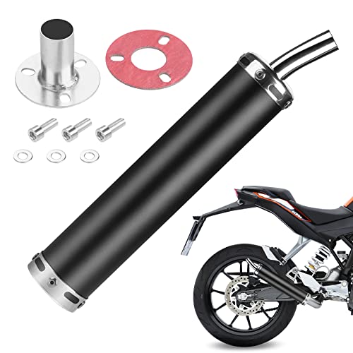 Universal 22mm/0.87' Exhaust Muffler Black Fit For 50cc 80cc 2 Stroke Bike Gas Engine Motor Parts,Motorcycle Street Dirt Bike Pipe Silencer Racing