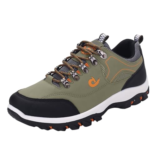 Mountaineering Sneakers for Men, Women Outdoor Non Slip Sport Shoes, Lace Up Climbing Shoes Anti-Slip Breathable Green, 10