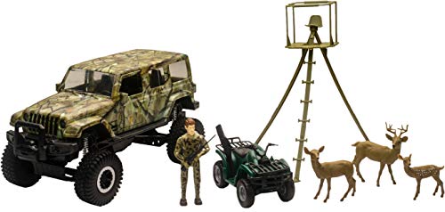 New-Ray 1:18 Scale Jeep Wrangler Deer Hunting Set