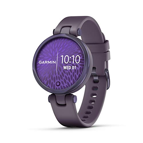 Garmin Lily, Small Smartwatch with Touchscreen and Patterned Lens, Dark Purple , 1 inch