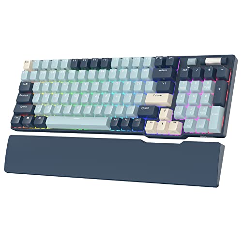 RK ROYAL KLUDGE RK96 RGB Limited Ed, 90% 96 Keys Wireless Triple Mode BT5.0/2.4G/USB-C Hot Swappable Mechanical Keyboard w/Wrist Rest, Software Support & Massive Battery, RK Yellow Switch