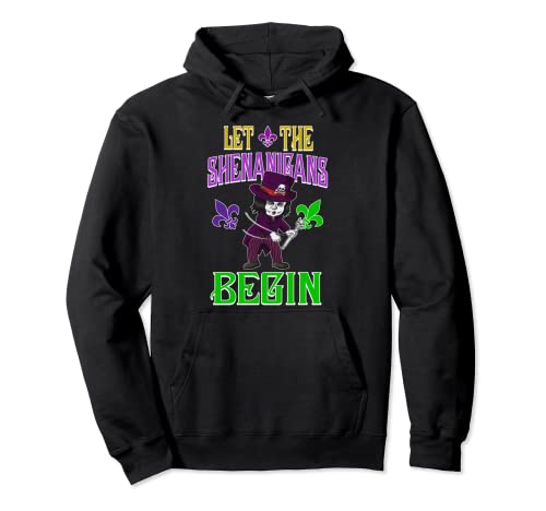 Let The Shenanigans Begin Mardi Gras Flossing Voodoo King Pullover Hoodie