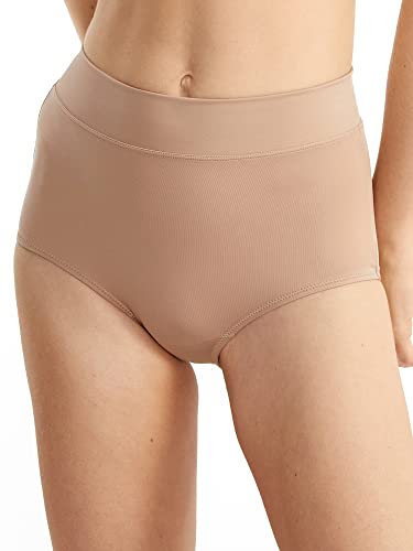 Warner's Women's No Pinching No Problems Dig-Free Comfort Waist Microfiber Brief 5738, Toasted Almond, 10