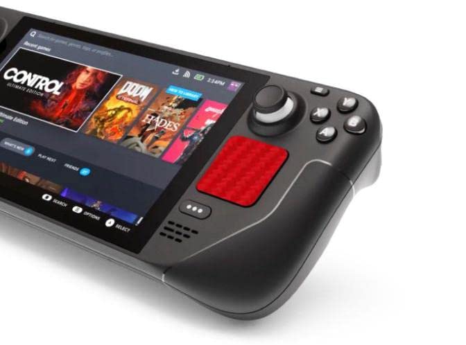 Ecomaholics Premium touch experince enhancer skin film touchpad trackpad protector for steam deck , Add style , comfirt , texture and fashion to your steam deck (Carbonn Red)