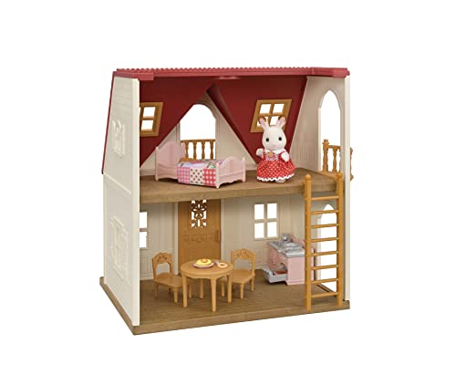 Calico Critters Red Roof Cozy Cottage Dollhouse Playset with Figure, Furniture and Accessories