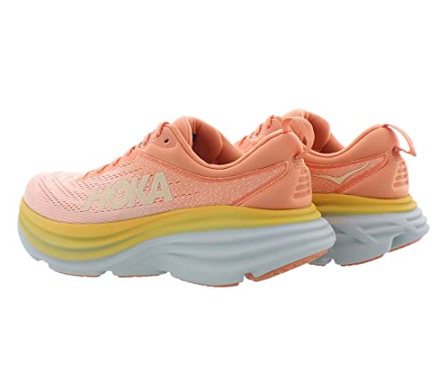 HOKA ONE ONE Bondi 8 Womens Shoes Size 7.5, Color: Shell Coral/Peach Parfait