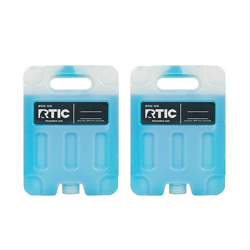 RTIC Refreezable Reusable Cooler Ice Packs Cold Ice Chest Pack Long-Lasting Break-Resistant for Food, Drink, Travel and Storage, 2 Pack, Medium