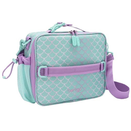Bentgo Kids Lunch Bag - Durable, Double-Insulated Lunch Bag for Kids 3+; Holds Lunch Box, Water Bottle, & Snacks; Easy-Clean Water-Resistant Fabric & Multiple Zippered Pockets (Mermaid)