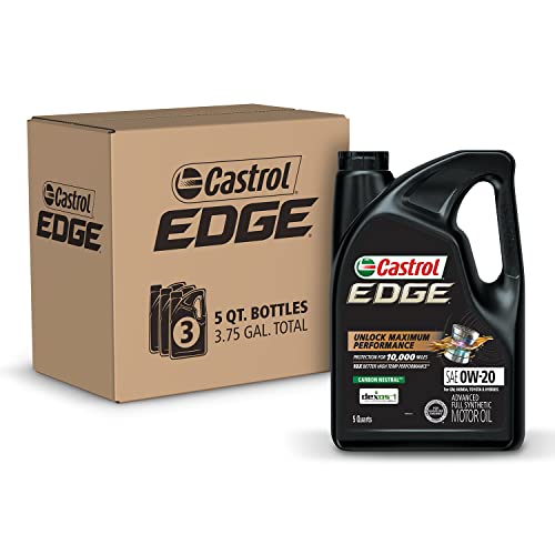 Castrol Edge 0W-20 Advanced Full Synthetic Motor Oil, 5 Quarts, Pack of 3
