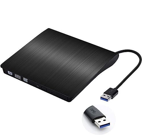 [Updated Version] External CD Drive, ACETEND USB 3.0 Portable CD DVD +/-RW Drive Slim DVD/CD ROM Rewriter Burner Writer, High Speed Data Transfer for Laptop Notebook PC Desktops (Gray)