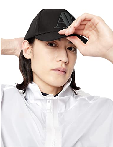 A|X ARMANI EXCHANGE mens 3d Rubber Ax Tonal Logo Hat Baseball Cap, Nero/Black, One Size US
