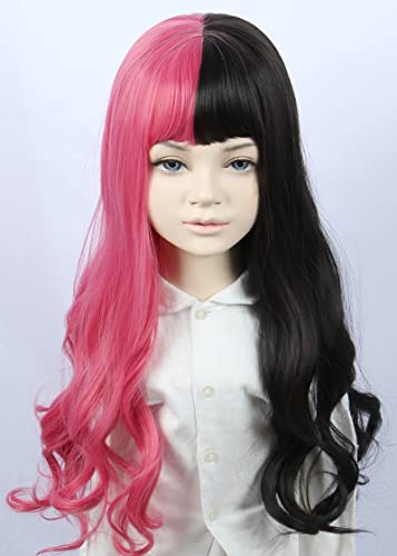 Linfairy Kids Wig Halloween Costume Cosplay Wig for Child (Pink and Black)