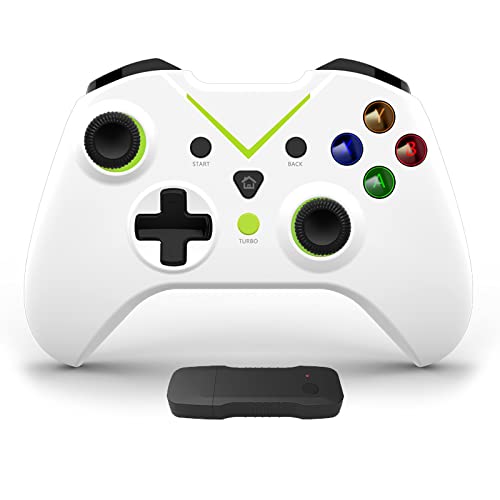 Wireless Gaming Controller for Xbox Series S/Series X/One S/One X/360/One/PS3/PC/PC 360/Windows 7/8/10/11, Built-in Dual Vibration with 2.4GHz Connection, USB Charging, LED Backlight (Green)