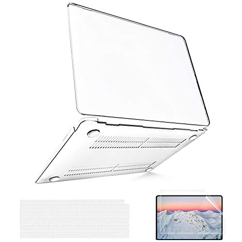 B BELK Compatible with MacBook Air 13 inch Case MacBook Air M1 Case 2021 2020 2019 2018 Model A2337 A2179 A1932 with Touch ID, Clear Plastic Laptop Hard Shell + 2 Keyboard Covers + Screen Protector