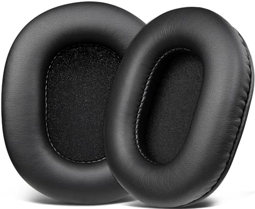 SOULWIT Earpads Replacement for Sony MDR-7506 MDR-V6 MDR-V7 MDR-CD900ST Monitor Headphones, Ear Pads Cushions with Softer Protein Leather, High-Density Foam - Black