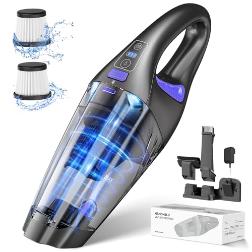 IMINSO Handheld Vacuum Cordless Hand Vacuum with 9000PA/LED, Dust Busters Vacuum Cordless Rechargeable Car Vacuum Portable Mini Vacuum, Lightweight Vacuum Cleaner for Home/Car/Pet Hair