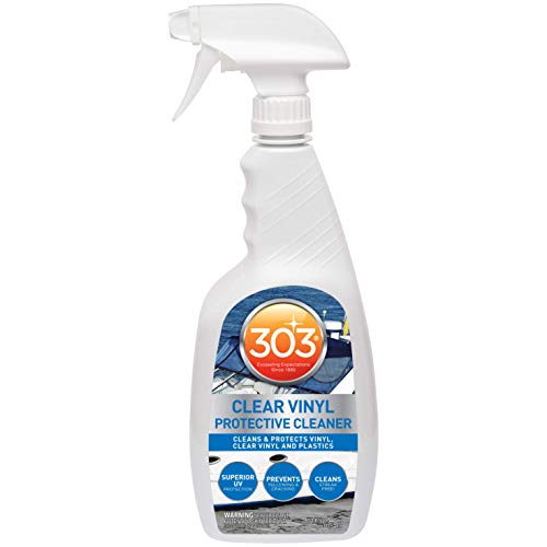 303 Marine Clear Protective Cleaner - Cleans and Protects Vinyl and Plastics, Provides Superior UV Protection, Prevents Yellowing and Cracking, 32oz (30215) Packaging May Vary