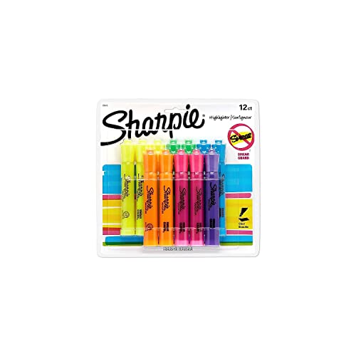 SHARPIE Tank Style Highlighters, Chisel Tip, Assorted, 12 Count
