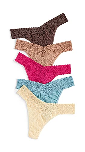hanky panky, Original Rise Thongs, Multi, One Size, 100% Nylon Body, 100% Cotton Crotch Lining, Durable and Comfortable Underwear for Women