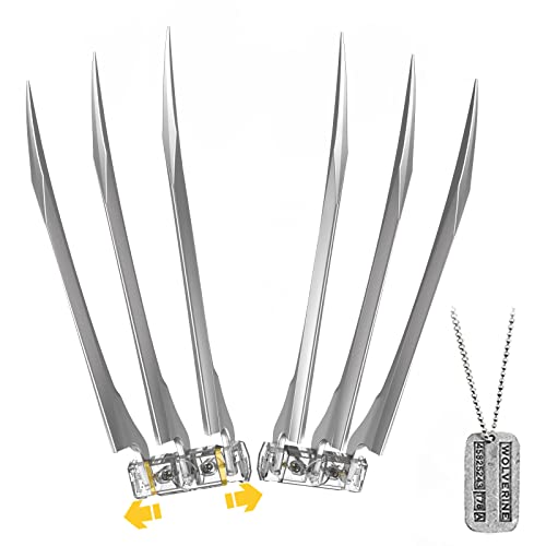 DMAR Wolve Claws, Plastic Wolve Claws for Adults, One Pair, Set of 2 (Silver)