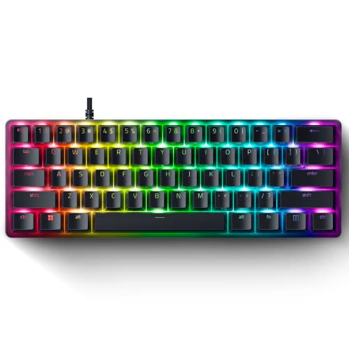 Razer Huntsman Mini 60% Analog Optical Gaming Keyboard with Adjustable Actuation, Rapid Trigger Mode, RGB Lighting - Portable 60% Form Factor