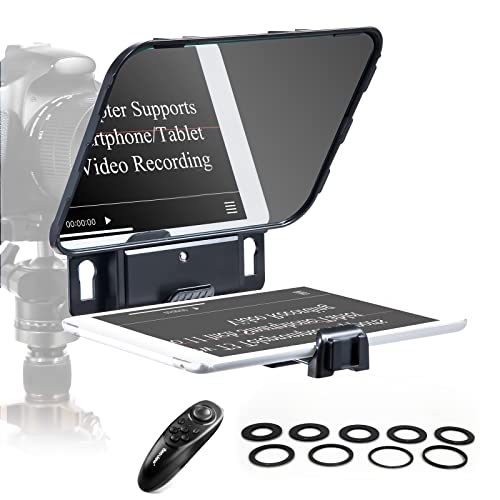 Desview T3 Teleprompter, Teleprompter with Remote Control, Work with iPad/Tablet/Smartphone up to 11 inch, 8 inch High Display Mirror, Support Wide Angle Lens, Great Partner for Live Streaming