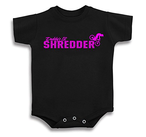 Just Ride Daddy's Lil' Shredder Mountain Bike Baby Infant One Piece Creeper (12 Month, Pink)