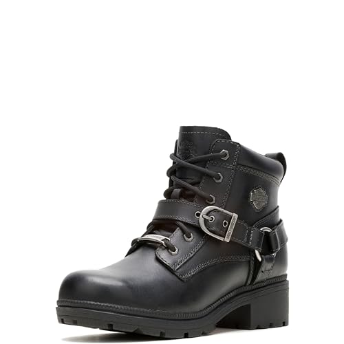HARLEY-DAVIDSON FOOTWEAR Women's Tegan Ankle Boot ,Black,6.5 M US