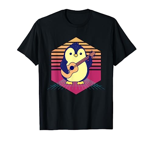 Penguin Playing Guitar Vintage T-Shirt
