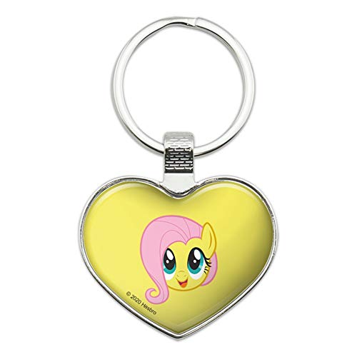 GRAPHICS & MORE My Little Pony Fluttershy Face Keychain Heart Love Metal Key Chain Ring