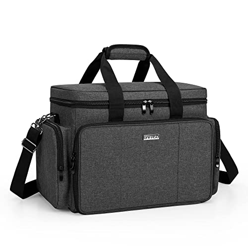 BAFASO Large Makeup Bag Cosmetic Bag with Removable Dividers, Travel Makeup Case Holds Cosmetics and Hair Supplies, Black