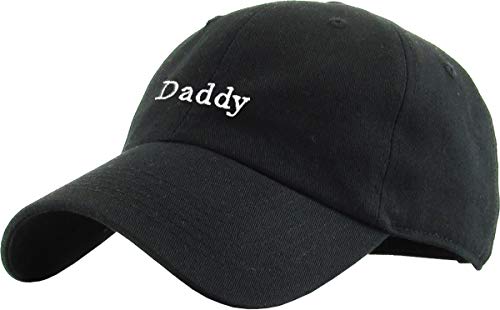 KBSV-082 BLK Daddy Dad Hat Baseball Cap Vintage Distressed Classic Polo Style Adjustable Cotton