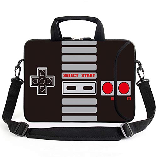 AMARY 14' 15' 15.4' 15.6' laptop sleeve chromebook case adjustable shoulder strap with handle accessory pocket for men women (Games)