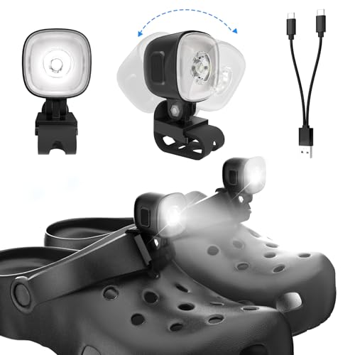COSOOS Original 2 Rechargeable Headlights for Croc Charms, Flashlight Attachment Croc Light Accessory Kids Boy Girl Men Women Sandal, Headlamp Shoe Decoration Charm for Croc