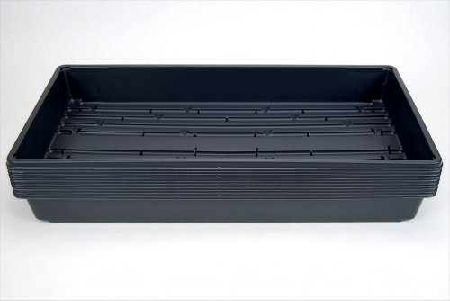 10 Plant Growing Trays (WITH Drain Holes) - 20' x 10' - Perfect Garden Seed Starter Grow Trays: For Seedlings, Indoor Gardening, Growing Microgreens, Wheatgrass & More - Soil or Hydroponic