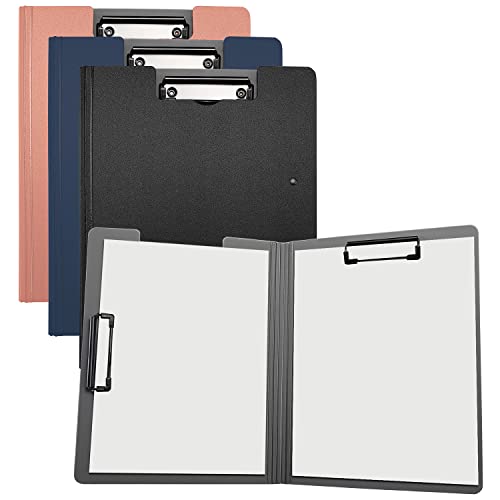 Clipboards (Set of 3) by Office Clipboard Folder, File Cover Folder Clipboard with Horizontal and Vertical Double Clips Metal Clip, Letter Size or A4