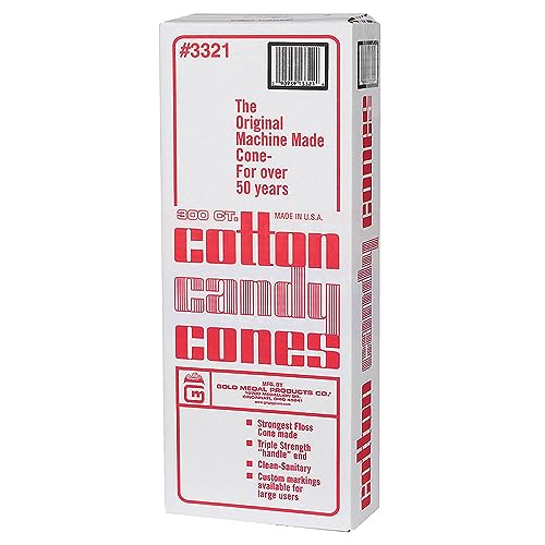 Gold Medal 33210Plain Cotton Candy Cones, 300-Count