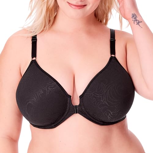 Bali Women's Comfort Revolution Front-Close Shaping Underwire Bra, Black,40B