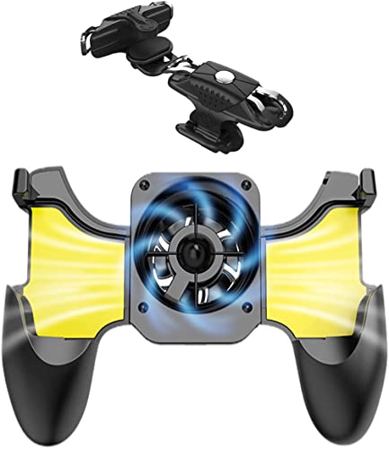 KingTSYU Mobile Game Controller with Clooing Fan, Mobile Gaming Handle with Triggers for 4-6.7' iPhone/Android Phone, Phone Gaming Joystick Gamepad Grip for PUBG/COD/Call of Duty