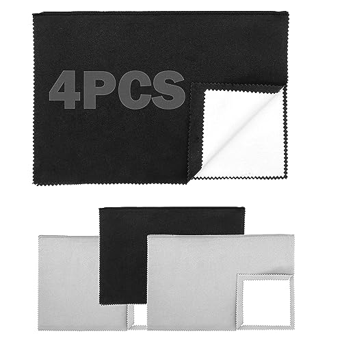 4 PCS Silver polishing Cloth,Jewelry Cleaning Cloth for Sterling Silver, Multi-Layer Silver Jewelry Cleaner Cloth Keep Jewelry Cleaning and Shiny (11'' x 14''*1Pcs, 6'' x 8''*3Pcs) (4PCS)