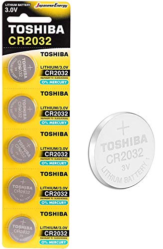 Toshiba Cr2032 3V Lithium Coin Cell Battery, Pack of 5