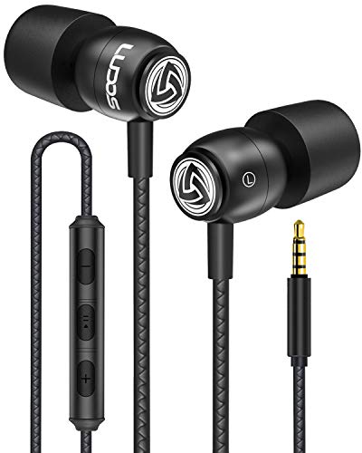 Ludos Clamor Wired Earbuds in-Ear Headphones, 5 Years Warranty, Earphones with Microphone, Noise Isolating Ear Buds for School, Kids, Women, Small Ear