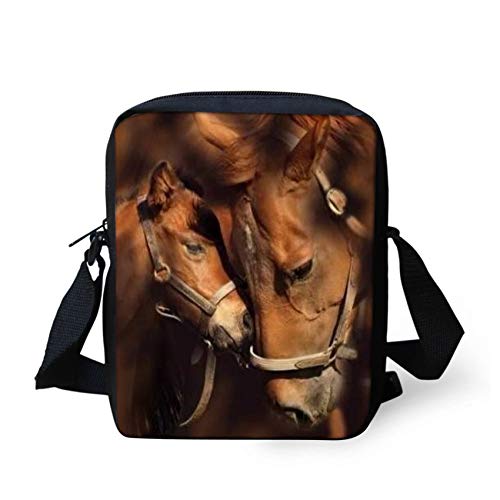 HUGS IDEA Horse Mini Crossbody Bags Adjustablle Shoulder Handbag Cell phone Pouch Purse for Women Men Kids