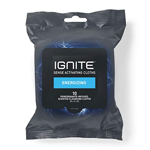 Medline Ignite Mens Body Wet Wipes, Extra Thick 8' x 8' Shower Wipes, Energizing Scent, 10 count