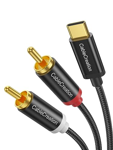 CableCreation USB C to RCA Audio Cable 6FT, Type-C to 2 Male Y RCA Splitter, RCA to USB C Adapter for iPhone 15 Series, Home Theater, DVD, Amplifier, Speaker, Car Stereo, Samsung Galaxy S23