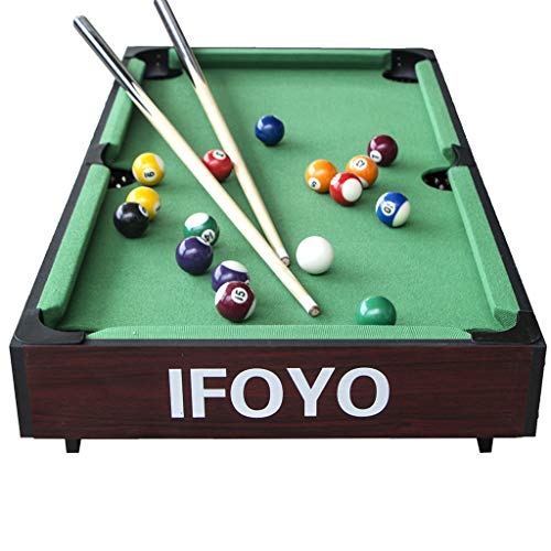 IFOYO 36-Inch Billiard Table, Mini Pool Table, Tabletop Snooker Game Set Portable Pool Table with Cues, Balls, Racking Triangle – Green Felt