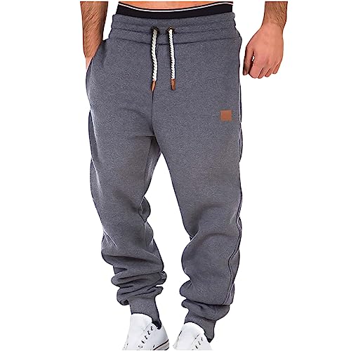 Deals Under 10 Dollars Cotton Joggers for Men Casual Loose Fit Big and Tall Drawstring Sweatpants Workout Athletic Running Pants Cargo Joggers for Men Dark Gray 4X