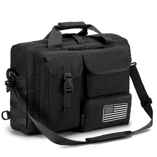 Stypos Tactical Messenger Bag, 17.3 Inch Tactical Briefcase for Man Military Laptop Bag Messenger Shoulder Bag (Black)
