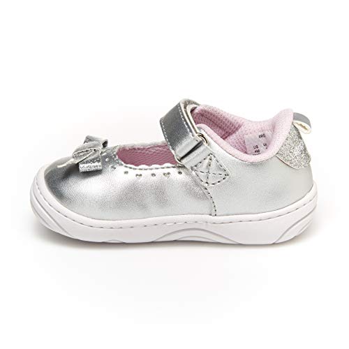 Stride Rite 360 Girl's Erica Dual Width Insole Shoe Mary Jane,Silver,5 M US Toddler