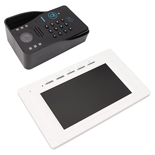 Video Doorbell, 7in Indoor Display Video Intercom Monitor Wired Door Bell Home Security System, Infrared Camera 1000TVL Wireless Video Doorbell for Apartment Houses (US Plug)